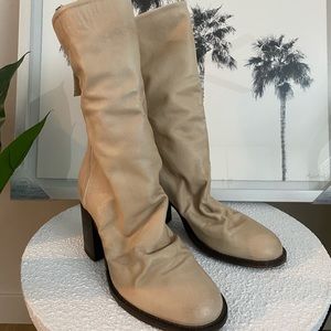 Elle Block Heel Boots Neutral Boots